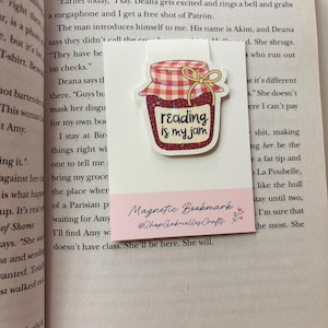 Reading Is My Jam Magnetic Bookmark, Handmade Book Accessories