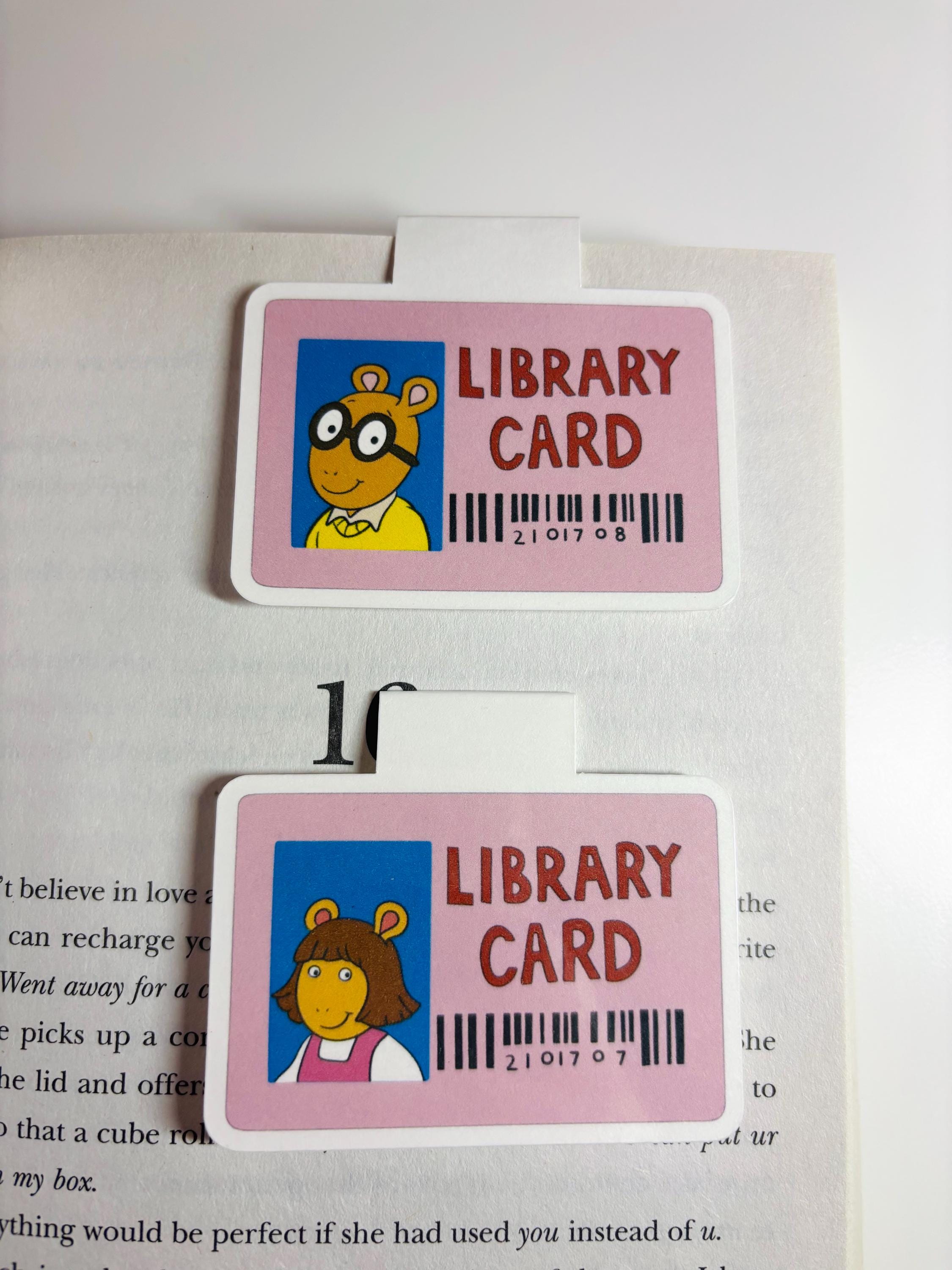 Arthur or DW Library Card Magnetic Bookmark, Handmade Book Accessories ...