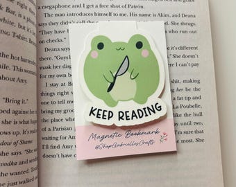 Handmade Kawaii Frog Magnetic Bookmark, Book Lover Gift