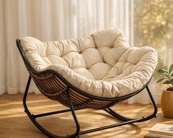 Poltrona moderna | Poltrona oversize imbottita con cuscino, ideale per angoli accoglienti e come seduta d'accento in soggiorno.