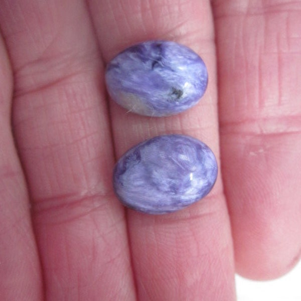 Charoite Pair Cabochons 10 x 14mm  CP37