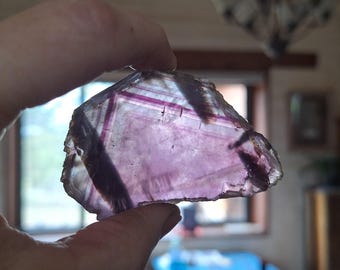 Polished Purple Fluorite Slab  FSLAB