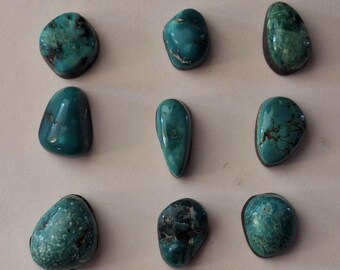 Lot of 9 Small American Turquoise Cabochons  9/29