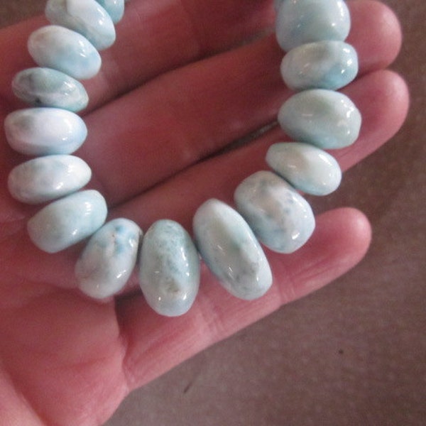 Full Strand Graduated Genuine Larimar Beads