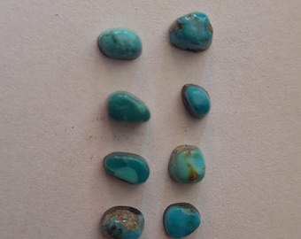 Lot of 8 Tiny Turquoise Cabochons   8/9.5