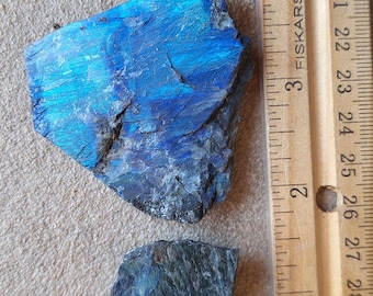 2 Small Spectrolite Slabs Bright Blue  SP4