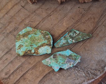 3 Pieces of Blue Diamond Turquoise Rough  3BD