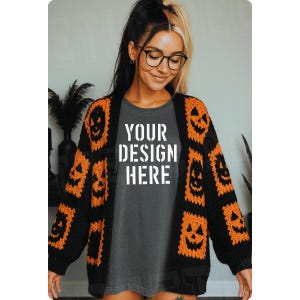 Camisa Comfort Colors 1717 Pepper / Maqueta Comfort Colors / Maqueta 1717 / Maqueta de camisa de Halloween otoño / Maqueta de estudio - Maqueta Pepper