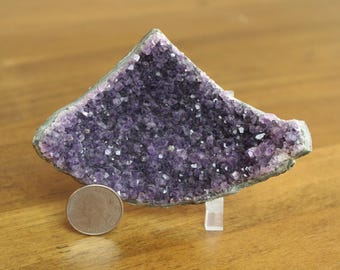 Small Amethyst Geode – Natural Crystal Cluster, Geometric Mineral Specimen, Purple Decor