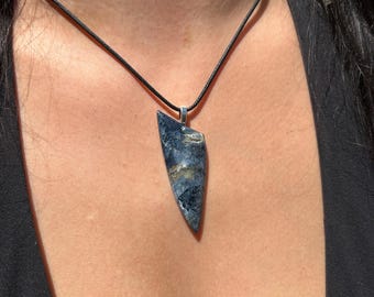 Large Blue Pietersite Crystal Pendant