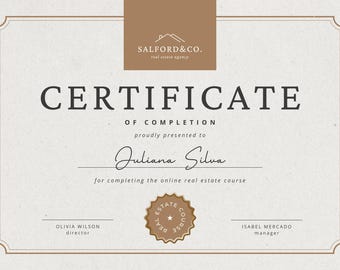 25 modelli di certificati Canva modificabili, premi per il raggiungimento di obiettivi, completamento e partecipazione, pacchetto di diplomi stampabili, download digitale