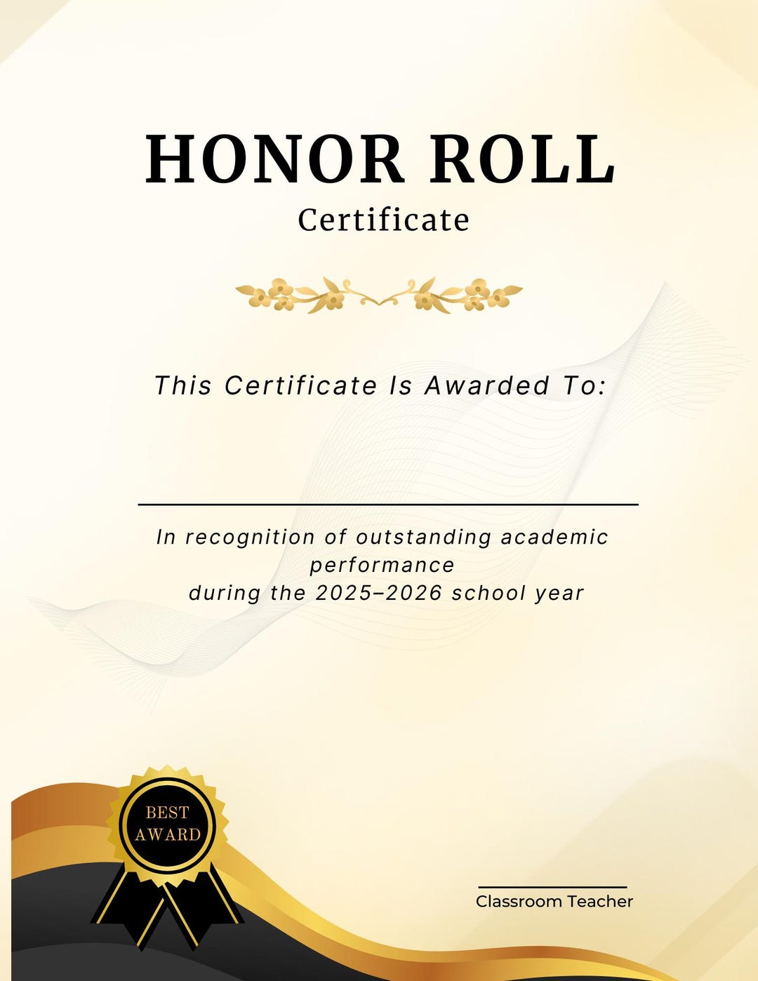 Elementary School Certificate Templates Canva, Student Award ...