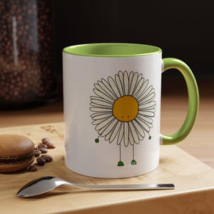 Colorful Daisy Mug: Floral Ceramic Coffee Cup, Gift for Gardeners