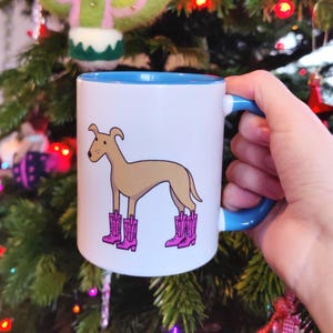 Tazza con cane, tazza divertente con levriero, tazza con levriero, regalo con levriero, arte western, regalo per la calza della Befana