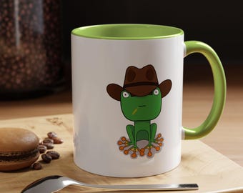 Cowboy Frog Coffee Mug, Funny Western Humor, Frog Cup