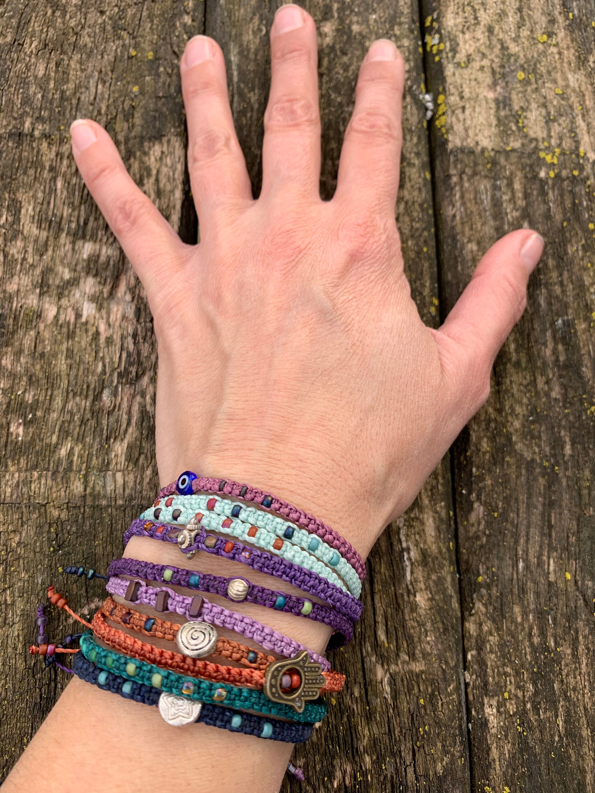 [HYPNOTIZE] LETTERING RING POINT BRACELET ★すぐ品切れ★ DIEZI One Piece Punk Arm Chain Tassel Bracelet For Women Men