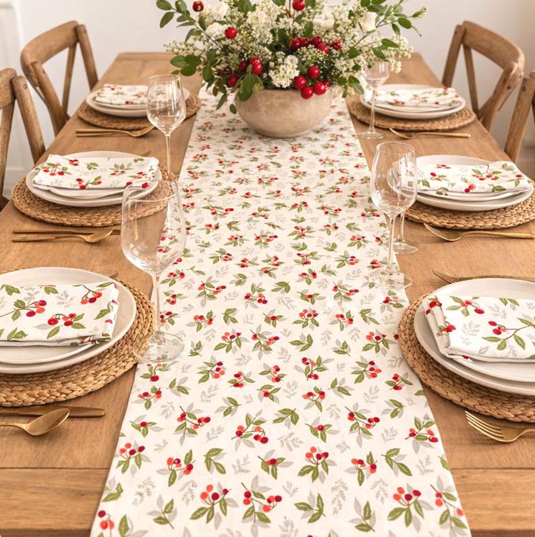 Rustic Modern Table Runner Rustic Farmhouse Reversible Table Runner | Cottagecore | Vintage Modern ...