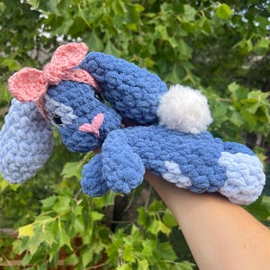 Crochet bunny | bunny lovey | bunny snuggler | Handmade Plush Bunny with Bow | Soft Crochet Bunny Toy | Perfect Baby Shower or Birthday Gift