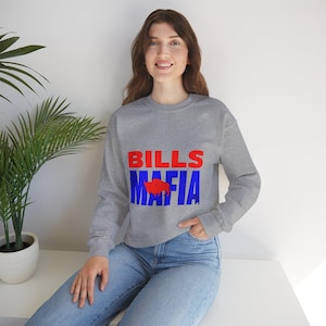Buffalo Bills Mafia Lightweight Sweatshirt, Unisex Crewneck Jumper, Fan Apparel, Football Team, Game Day Gear, Tailgating Outfit