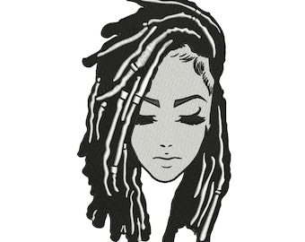 Afro Woman Embroidery Design, Black Pride Woman Machine Embroidery Pattern, Melanin Queen With Locs File, Instant Download.
