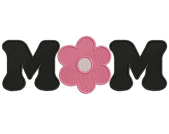 Floral Mom Embroidery Design – Mother’s Day Embroidery Pattern, Mom Applique Machine Embroidery File, Gift for Mom Stitch Design.