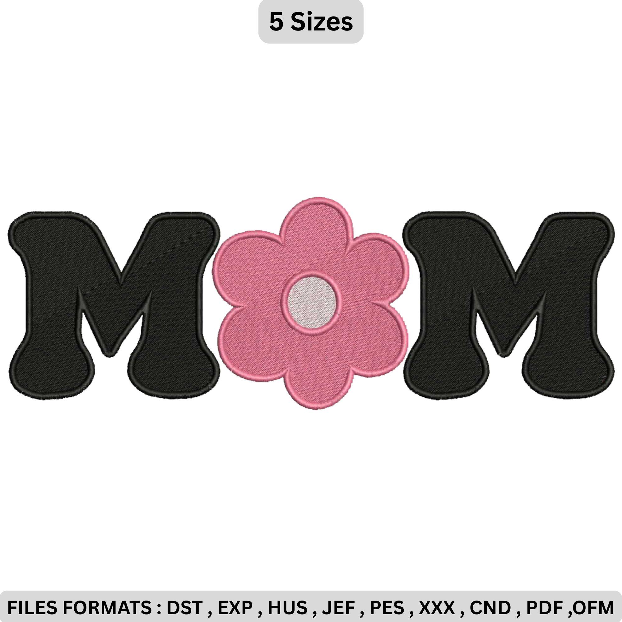 Mom Embroidered Frame Floral Mom Embroidery Design – Mother’s Day Embroidery Pattern, Mom ...