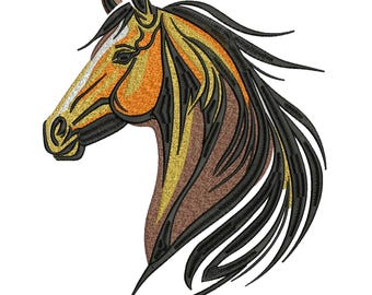 Horse Embroidery Design, Realistic Horse Head Machine Embroidery Pattern, Western Cowboy Rodeo Stitch File, Farm Animal Instant Download.