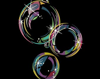 Colorful Bubbles Embroidery Design, Retro Neon Sparkles Machine Embroidery Pattern, Modern Colorful Geometric File, Instant Download.