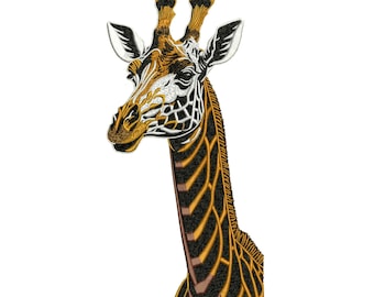Giraffe Embroidery Design, Wildlife Safari Animal Embroidery File, Boho Giraffe Stitch Pattern, Instant Download.