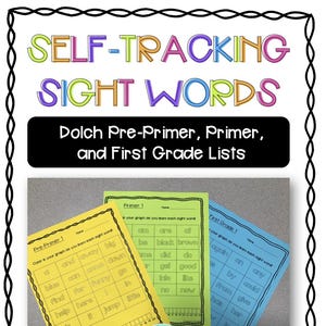 Dolch Sight Word Tracker Bundle -- Pre-Primer, Primer, & First Grade -- Self-Tracking Flashcards and Worksheets