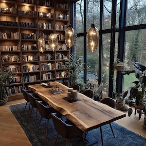 Live Edge Esstisch in Walnuss - Handgefertigter Massivholztisch - Rustikaler Moderner Bauerntisch - Individueller Holztisch für Küche oder Büro