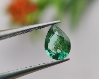 Natural AAA Zambian Emerald, Pear Shape Gemstone, 0.38 CTS