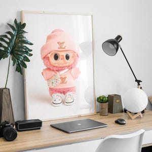Labubu Poster, Printable Digital Poster, Trendy Decor, Digital Wall Art, Furry Wall Art, Kawaii Poster, Custom Labubu, Fashion Labubu