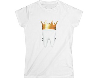Tooth with Gold Crown tee | Dental Dentist Crown Graphic Shirt
