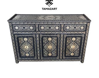 Handcarved cabinet - Moroccan desing sideboard buffet - Berber Storage Cabinet