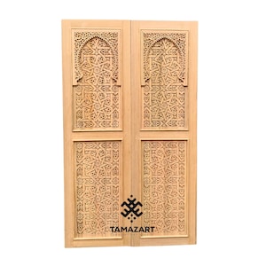 Handmade Sliding Door – Rustic Barn Door – Carved Wooden Interior Door – Custom Cedar Front Entry Door – Moroccan Design art deco