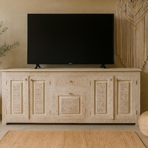 Sidebaord cabinet - Boho sidebaord - Mediterranean sideboard furniture -  Buffet cabinet wood - Buffet Cabinet with Storage -