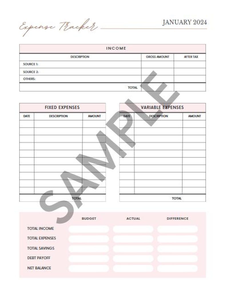 Mom Expense Tracker – Printable Budget Sheet - Etsy