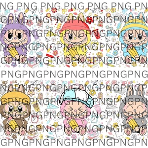 Back to School Labubu PNG  Cute Labubu First Day of School Clipart | Kawaii Cartoon Character Digital Download | School Uniform PNG&quot;