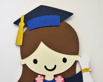 Graduation Graduate Grad Girl Paper Doll Die Cut Scrapbook Embellishement