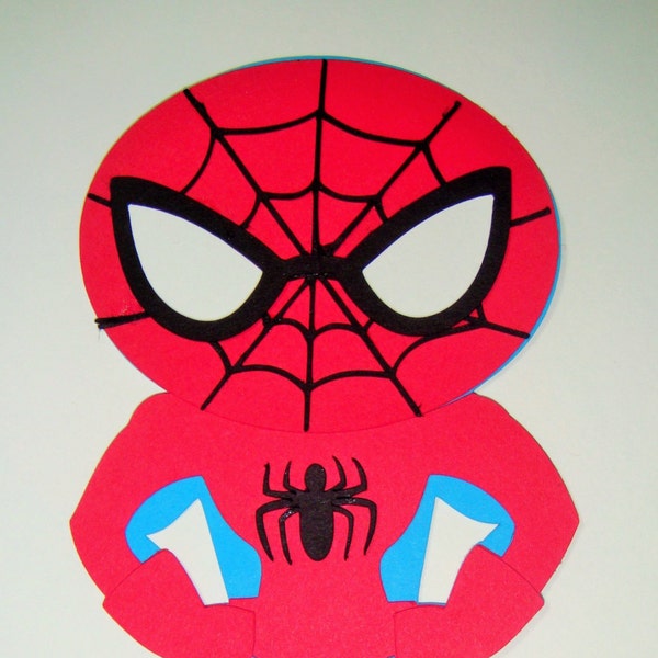 Super Hero Spiderman Paper Die Cut Paper Doll Scrapbook Embellishment