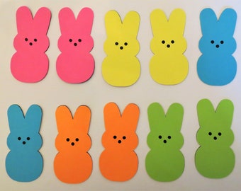Easter Bunny Peep Peeps Paper Die Cut Embellishments 10pc scrapbooking