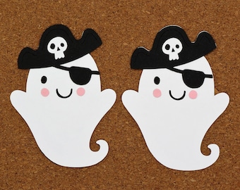 Halloween Pirate Ghost Fall Paper Scrapbook Embellishment 2 pcs