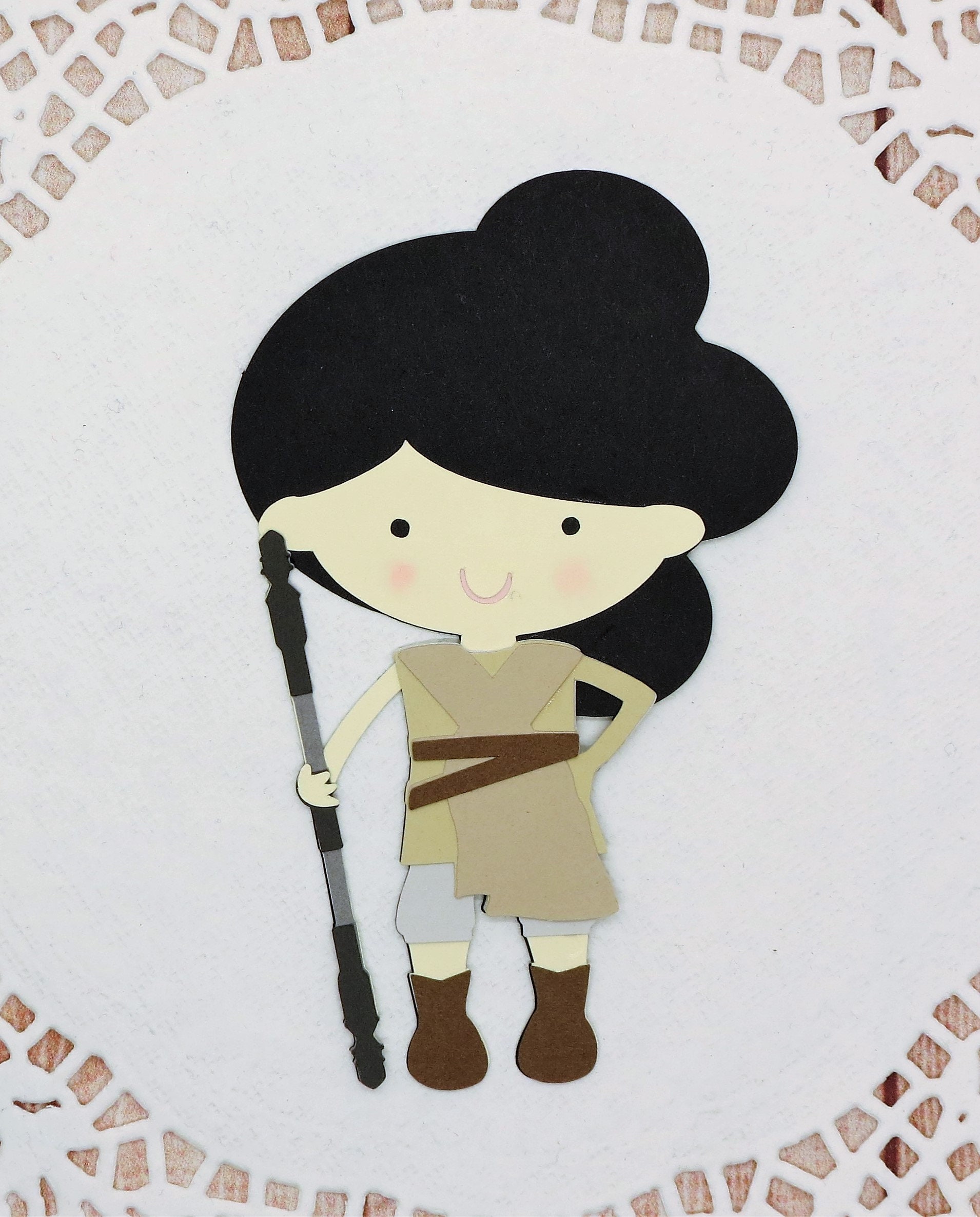 Star Wars Inspired Princess Rey Paper Die Cut Paper Doll Scrapbook ...