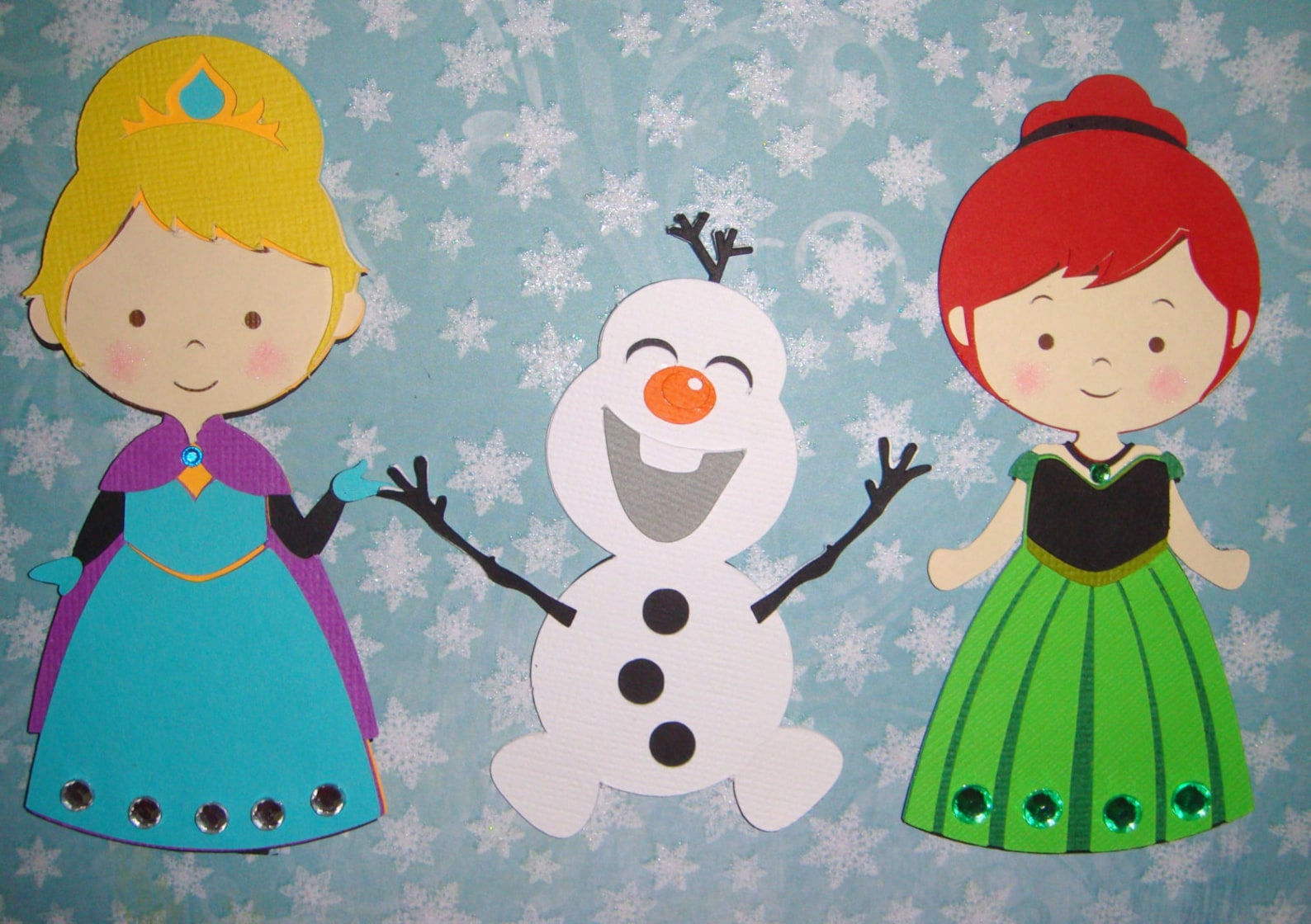 Frozen Anna & Elsa and Olaf Paper Die Cut Paper Doll Scrapbook ...