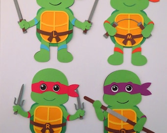 TMNT Ninja Turtles Inspired 1pc ONE Mikey Leonardo Rafael Donatello Paper  Die Cut Paper Doll Scrapbook Embellishment 