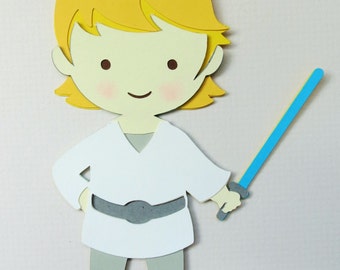 Star Wars Inspired Luke Skywalker Paper Die Cut Paper Doll Scrapbook Embellishment