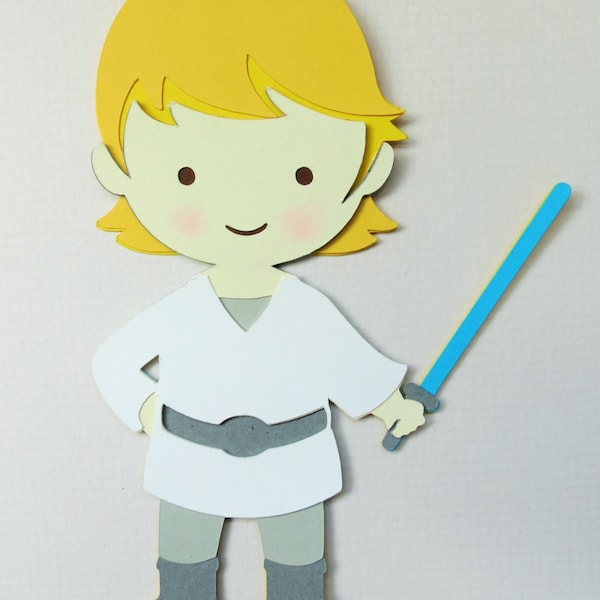 Star Wars Inspired Luke Skywalker Paper Die Cut Paper Doll Scrapbook Embellishment