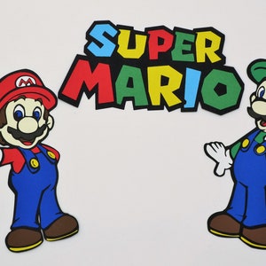 Super Mario Luigi Title Paper Die Cut Scrapbook Embellishment
