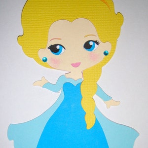 Frozen Anna and Elsa Paper Die Cut Paper Doll Scrapbook Embellishment image 2